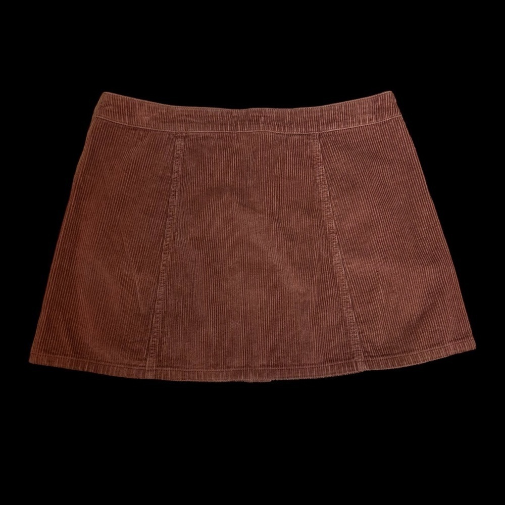 Forever 21 Brown Corduroy Front Snap Mini Skirt Sz. U.S. 31 - Picture 4 of 7